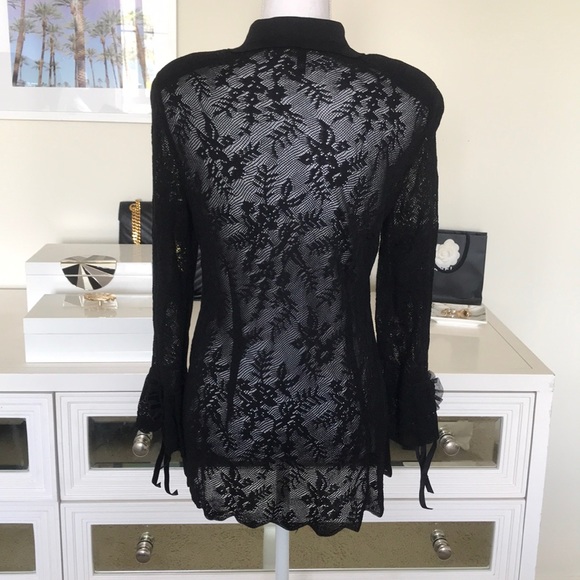Black Lace — Classic Escada button up blouse - Picture 3 of 7